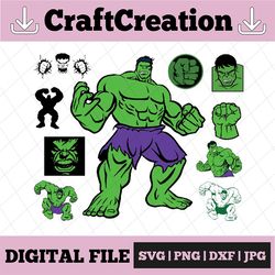 Hulk svg, Cricut Cutting File, Hulk bunlde Cartoon ClipArt, Layered Digital Vector File, Image files, Cartoon Bundle, Ca