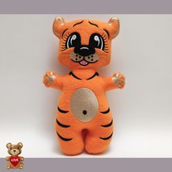 Personalised embroidery Plush Soft Toy Tiger ,Super cute personalised soft plush toy, Personalised Gift