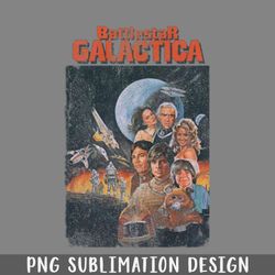 Vintage Distressed Battlestar Galactica PNG Download