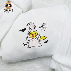 Zero Pikachu Embroidered Crewneck, Zero Sweatshirt, Nightmare before Christmas Embroidered Hoodie, Unisex T-shirt
