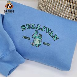 Sullivan Monster Inc Est Embroidered Crewneck, Sulley Sweatshirt, Disney Embroidered Hoodie, Unisex T-shirt