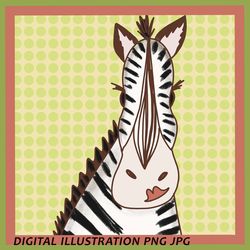 Zebra, zebra portrait, zebra illustration, artwork, digital illustration