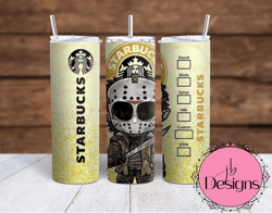 Starbucks Halloween -Jason Friday the 13th Sublimation tumbler wraps 20oz and 30oz