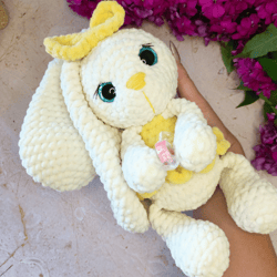Soft and Sweet Plush Bunny in a Delicate Milk Color - Perfect Gift for Easter or Baby Shower