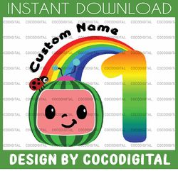 Cocomelon Personalized Name And Ages Birthday svg png, Cocomelon Brithday PNG svg, Cocomelon Family Birthday PNG, Waterm