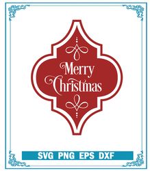 Christmas Ornament Merry Christmas SVG, Sihouette Merry Christmas SVG