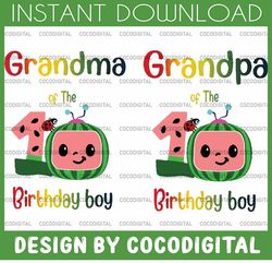 Cocomelon Grandma and Grandpa Of Birthday Boy svg, Coco Melon svg, Cocomelon Bundle svg, Cocomelon Birthday svg, Waterme