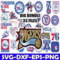 Bundle 33 Files Philadelphia 76ers Basketball Team svg,Philadelphia 76ers svg, NBA Teams Svg, NBA Svg, Png, Dxf, Eps, In