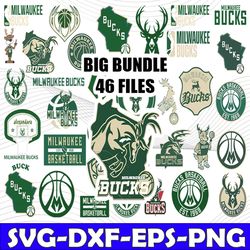 Bundle 46 Files Milwaukee Bucks Basketball Team SVG, Milwaukee Bucks svg, NBA Teams Svg, NBA Svg, Png, Dxf, Eps, Instant