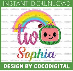 Personalized Cocomelon Birthday Girl 2 PNG, Second Birthday Cocomelon Png, Watermelon, Cocomelon Family png, Cocomelon P