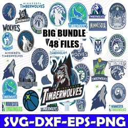 Bundle 48 Files Minnesota Timberwolves Basketball Team svg, Minnesota Timberwolves svg, NBA Teams Svg, NBA Svg, Png, Dxf