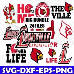 Bundle 12 Files Louisville Cardinals Football Team svg, Louisville Cardinals svg, NCAA Teams svg, NCAA Svg, Png, Dxf, Ep