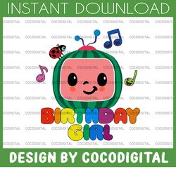 Cocomelon Personalized Name And Ages Birthday Girl SVG PNG, Cocomelon Brithday svg, Cocomelon,Cocomelon Family Birthday