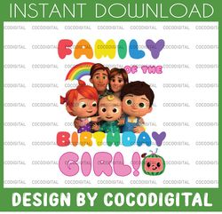 Cocomelon Family Of The Birthday Girl, Cocomelon Family Birthday Png For Sublimation, Cocomelon Birthday Png, Watermelon