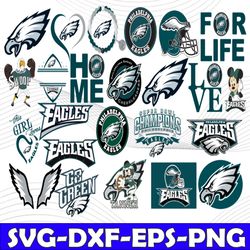 Bundle 26 Files Philadelphia Eagles Football team Svg, Philadelphia Eagles Svg, NFL Teams svg, NFL Svg, Png, Dxf, Eps, I