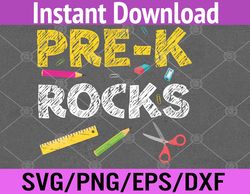 Pre K Rocks T Shirt Funny Back To School Teacher Svg, Eps, Png, Dxf, Digital Download