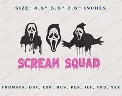 Halloween Movie Embroidery Design, Horror Characters Embroidery Design, Instant Download, Scream Squad Embroidery Design