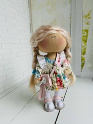 Textile Doll. Tilda doll. Interior doll. Fabric doll. Nursery Decor. Rag doll. Gift for a child