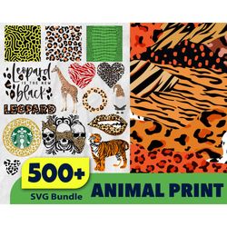 animal print svg bundle  500 files .