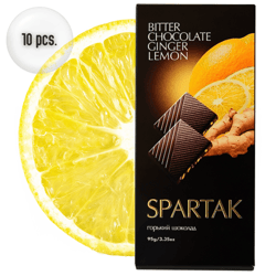 "Spartak" bitter chocolate with ginger and lemon 10 pieces
