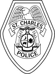 St Charles Missouri Police Department Patch Black white vector outline or line art file