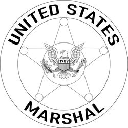 united states marshal badge vector file Black white vector outline or line art file