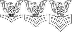 US Navy E4, E5, E6 Rank Insignia VECTOR FILE Black white vector outline or line art file