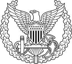 USCG Command Ashore Pin Insignia vector file Black white vector outline or line art file