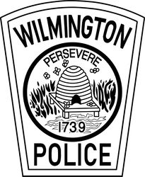 Wilmington North Carolina Police Department Patch vector file Black white vector outline or line art file
