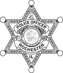 Rochester Illinois Police Department Badge vector file Black white vector outline or line art file