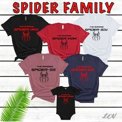 Spider Family Shirt, Dad Shirt, Mother's day Shirt, Mom Mimi Gigi Aunt shirt, Mother's Day Gift, Mother t shirt, The Ama