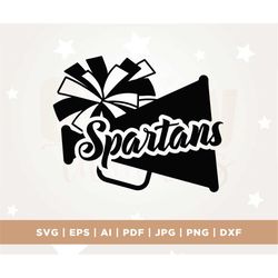 Spartans svg, Cheerleader svg, pom pom svg, cheer squad svg, Spartans png, files for cricut, silhouette, cut file, cheer