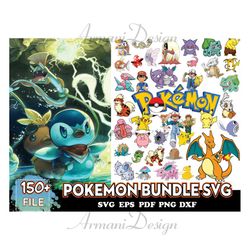 150 Files Pokemon Bundle Svg, Pokemon Svg, Cartoon Svg