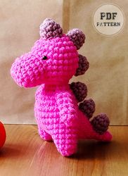 DINOSAUR PATTERNS Pink Stuffed Dinosaur Free Amigurumi PDF Pattern