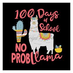 100 days of school no prob llama,llama svg, llama gift,1st grade, first day of school,llama back to school,prollama svg,
