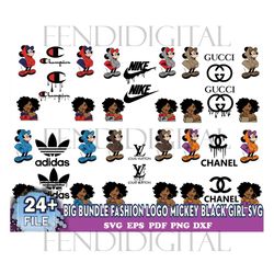 Big Bundle Fashion Logo Mickey Black Girl Svg