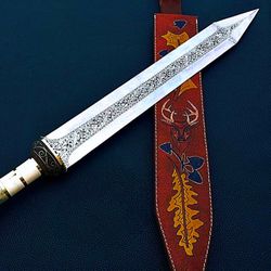 Roman Gladius Deep Hand Engraved Sword