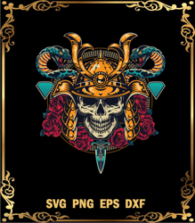 Skull Samurai SVG, Skull Devil SVG, Happy Halloween SVG