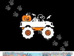 Kids Ghost Pumpkin Riding Monster Truck Lazy Halloween Costume png, sublimation copy