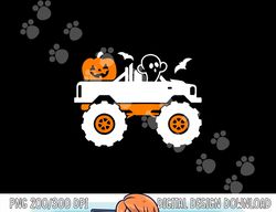 Kids Ghost Pumpkin Riding Monster Truck Lazy Halloween Costume png, sublimation copy
