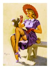 Vintage Pin Up Girl - Cross Stitch Pattern Counted Vintage PDF - 111-435
