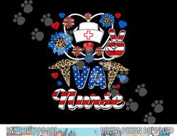 Leopard Sunflower VA Nurse American Flag Funny 4th Of July png, sublimation copy