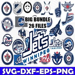 Bundle 26 Files Winnipeg Jets Hockey Team Svg, Winnipeg Jets svg, NHL Svg, NHL Svg, Png, Dxf, Eps, Instant Download