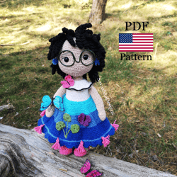 crochet pattern mirabel doll english, doll crochet pattern, amigurumi pattern, pdf