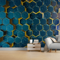 3d wall mural honeycomb art
