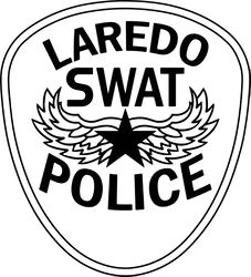 LAREDO SWAT POLICE PATCH VECTOR FILE Black white vector outline or line art file
