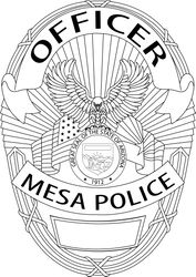 OFFICER MESA POLICE BADGE VECTOR FILE Black white vector outline or line art file