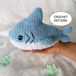 Crochet pattern baby shark, amigurumi shark