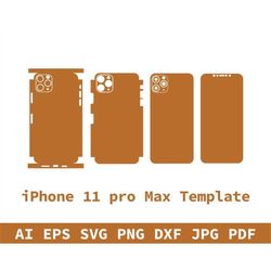 customize iphone 11 pro max template dxf, svg, eps, ai, pilhouette, cricut formats, perfect for vinyl wrapping,cdf, appl