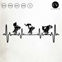 Quad Biker Hearbeat - Quad Svg, Atv Svg, ATV Cut File, Quad Riding Svg, Quading Svg, 4 Wheeler Svg, Four Wheeler Svg, Mo